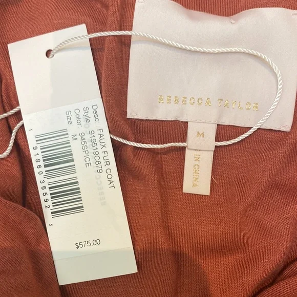 Rebecca Taylor Soft Spice Faux Fur Bomber Jacket - Medium - Picture 4 of 8